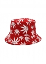 Червона панама Color Red With White Leaves Bucket Hat Unisex