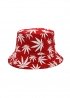 Червона панама Red With White Leaves Bucket Hat Unisex - PF1115