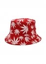 Color Red With White Leaves Bucket Hat Unisex