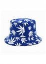 Синяя панама Color Blue With White Leaves Bucket Hat Unisex
