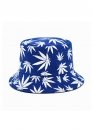 Синя панама Color Blue With White Leaves Bucket Hat Unisex