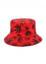 Червона панама Color Red With Black Leaves Bucket Hat Unisex