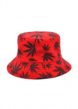 Червона панама Red With Black Leaves Bucket Hat Unisex - PF1118
