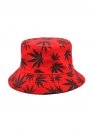 Color Red With Black Leaves Bucket Hat Unisex