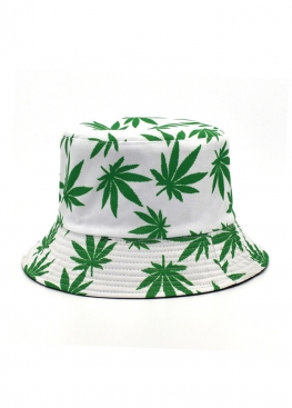 Біла панама White With Green Leaves Bucket Hat Unisex - PF1119