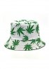 Біла панама White With Green Leaves Bucket Hat Unisex - PF1119