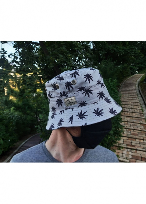 Cayler & Sons Color Grey With Black Leaves Bucket Hat Unisex