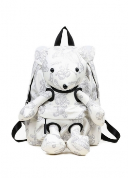 Backpack with teddy bear White - RB1112