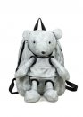Серый рюкзак с плюшевым мишкой Backpack Color Grey Серый рюкзак с плюшевым мишкой Backpack Color Grey