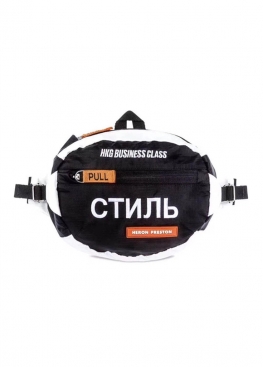 Чорно-біла бананка сумка на пояс Heron Preston Стиль White Black Waist Bag - RI1111
