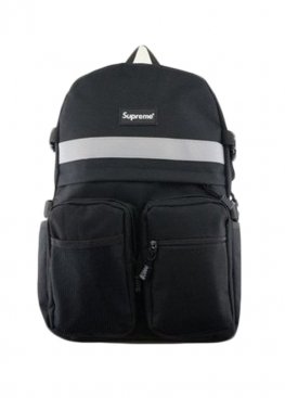 Чорний рюкзак Supreme Reflective Stripe Black Backpack - RS1117