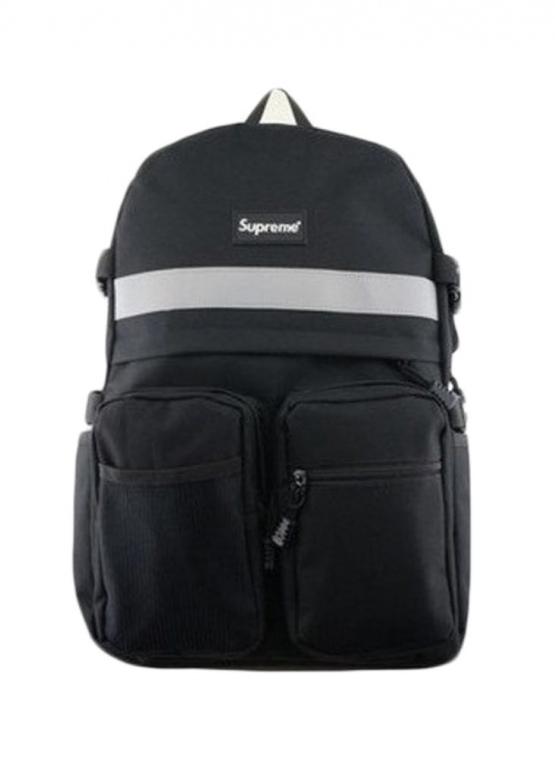 Supreme Reflective Stripe Color Black Backpack