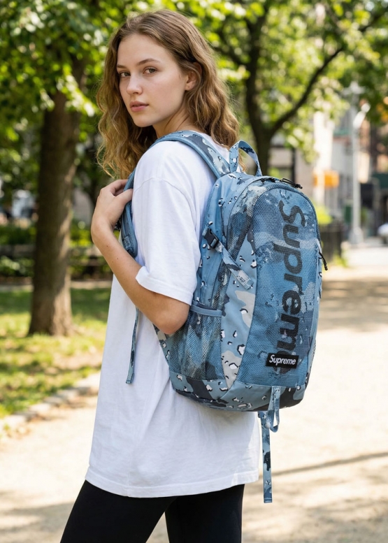 Блакитний рюкзак Supreme Backpack Color Blue Chocolate Chip Camo