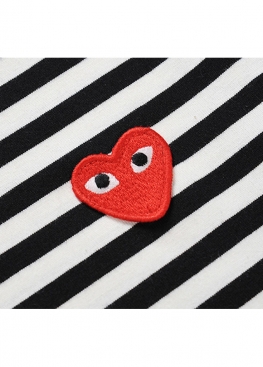 Смугастий лонгслів Comme des Garcons Play Striped Red Heart Longsleeve Unisex - SC1111