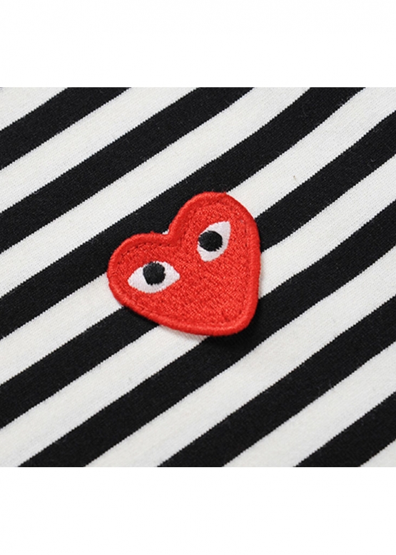 Смугастий лонгслів Comme des Garcons Play Striped Red Heart Longsleeve Unisex