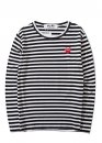 Смугастий лонгслів Comme des Garcons Play Striped Red Heart Longsleeve Unisex