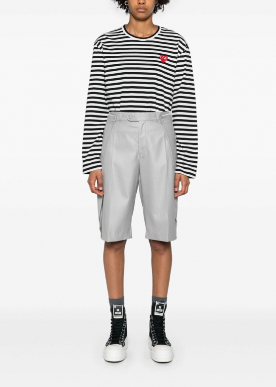 Comme des Garcons Play Striped Red Heart Longsleeve Unisex