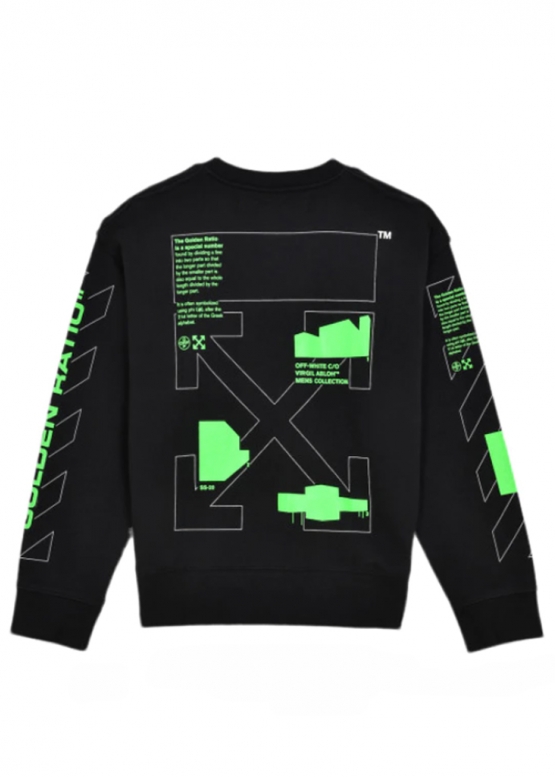 Чёрный топ OFF-WHITE Arch Shapes Incompiuto Color Black/Brilliant Green Top Unisex