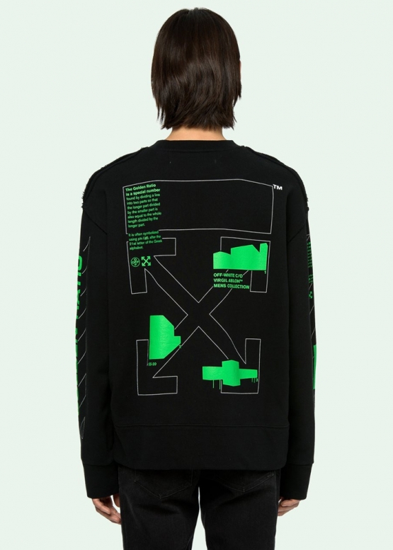 Чёрный топ OFF-WHITE Arch Shapes Incompiuto Color Black/Brilliant Green Top Unisex