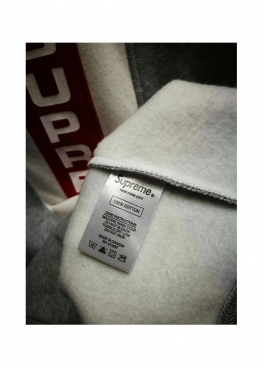Сірий світшот Supreme Vertical Logo Panel Crewneck Heather Grey Sweatshirt Unisex - SS1114 Сірий світшот Supreme Vertical Logo Panel Crewneck Heather Grey Sweatshirt Unisex - SS1114