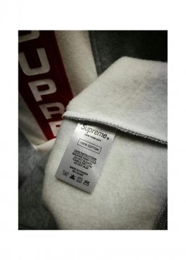 Серый свитшот Supreme Vertical Logo Panel Crewneck Heather Grey Sweatshirt Unisex - SS1114