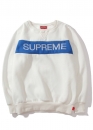 Supreme Zig Zag Stitch Panel Crewneck Color White Sweatshirt Unisex