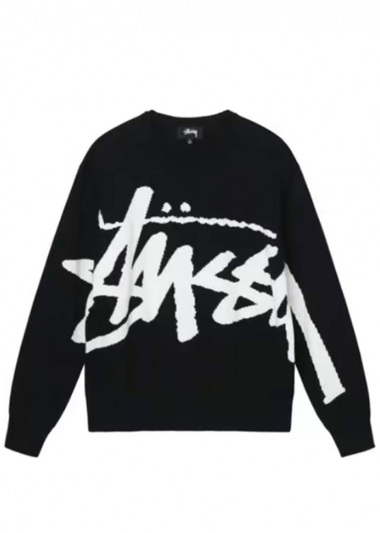Чёрная толстовка Stüssy Black Sweatshirt Unisex
