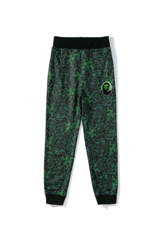 Чорно-зелені штани Bape Aape by A BATHING APE x Razer Color Black Green Pants Unisex