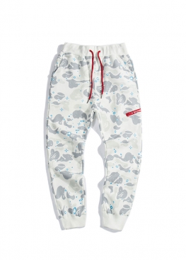 Білі штани Bape Space Camo White Pants Unisex - TA1117