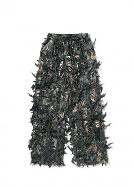 Bape Tree Edge Camo Laser Cut Straight Fit Sweat Pants - TA1118