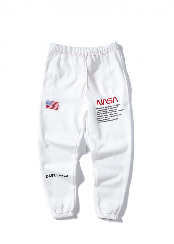 NASA x Heron Preston Color White Sweat Pants Unisex