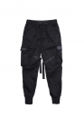 Чорні штани Cyberpunk Cargo Color Black Pants With Belts Unisex