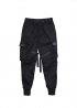 Чорні штани Cyberpunk Cargo Black Pants With Belts Unisex - TL1111