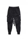 Cyberpunk Cargo Color Black Pants With Belts Unisex