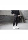 Cyberpunk Cargo Color Black Pants With Belts Unisex