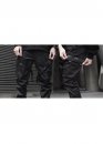 Cyberpunk Cargo Color Black Pants With Belts Unisex