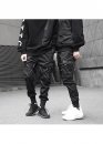 Cyberpunk Cargo Color Black Pants With Belts Unisex