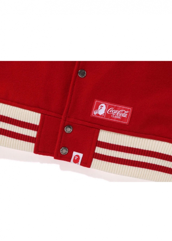 Червона куртка Bape x Coca-Cola Varsity Jacket