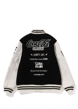 Чорна куртка Bape x Coca-Cola Varsity Jacket - VA1118 Чорна куртка Bape x Coca-Cola Varsity Jacket - VA1118