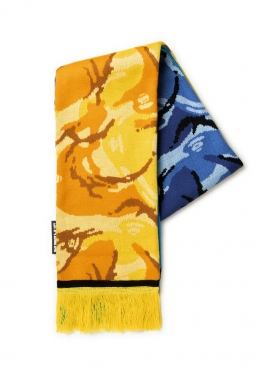 Синьо-жовтий шарф Aape Moonface Camo Scarf - WA1111