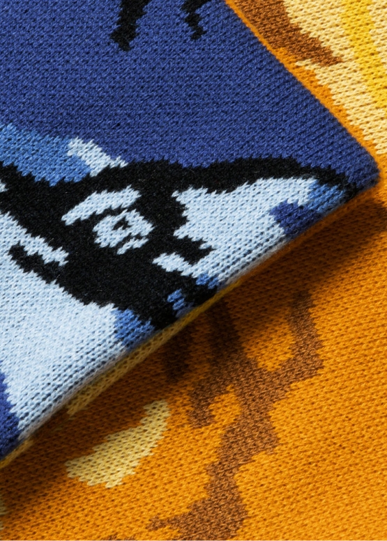 Синьо-жовтий шарф Aape Moonface Camo Scarf