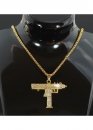 Золотий ланцюжок з автоматом UZI Color Gold Bling Chain