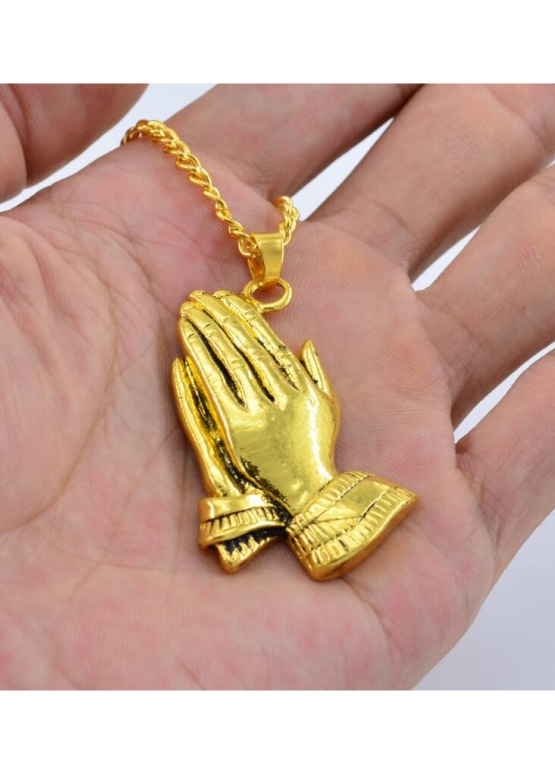 Drake Prayer Hands Color Gold Chain