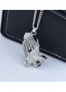 Drake Prayer Hands Color Silver Chain