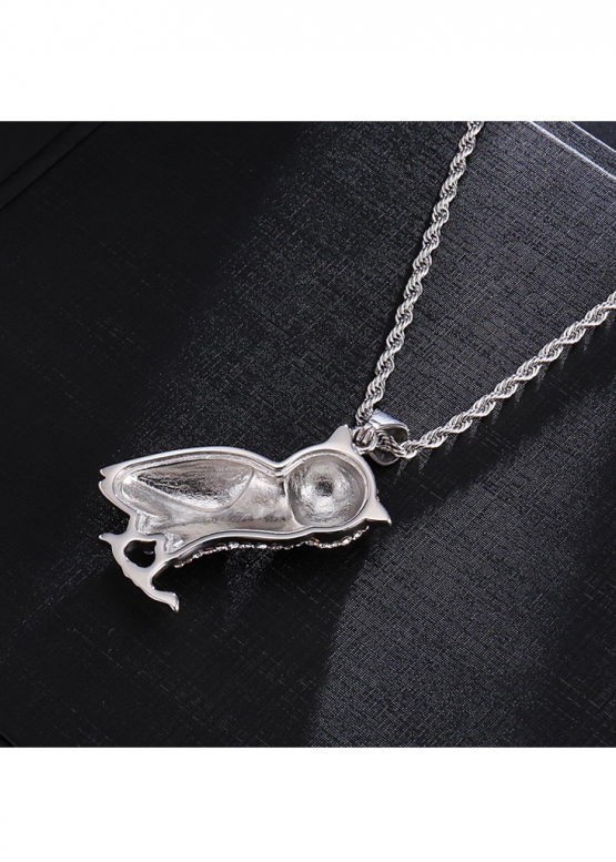 Срібний ланцюжок з совою Owl Color Silver Bling Chain