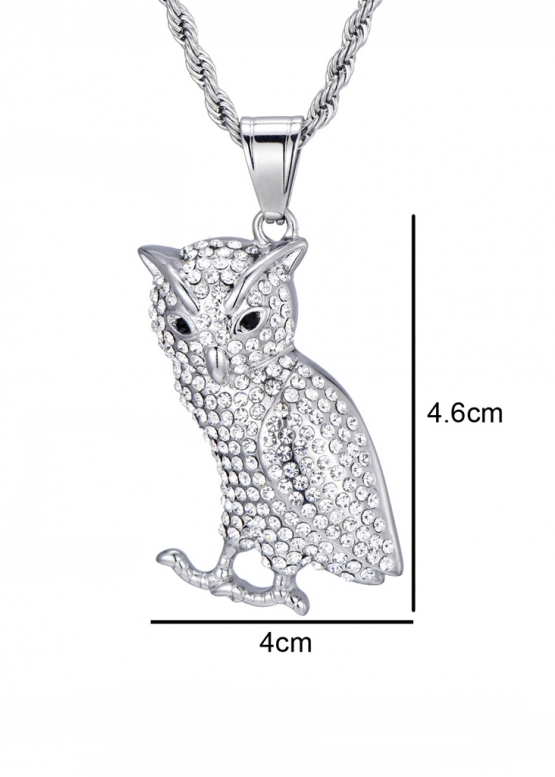 Owl Color Silver Bling Chain