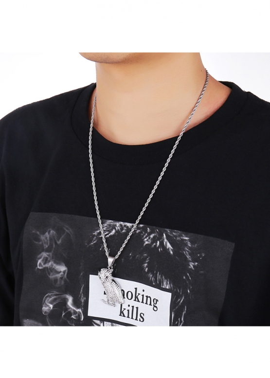 Owl Color Silver Bling Chain