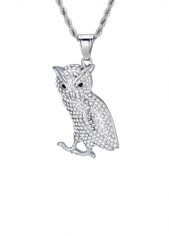 Owl Color Silver Bling Chain