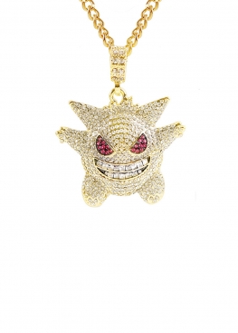 Золотий ланцюжок з покемоном Gengar Pokemon Gold Bling Necklace - XS1124
