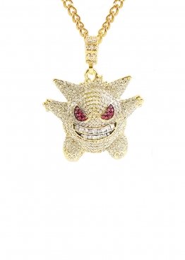 Gengar Pokemon Gold Bling Necklace - XS1124